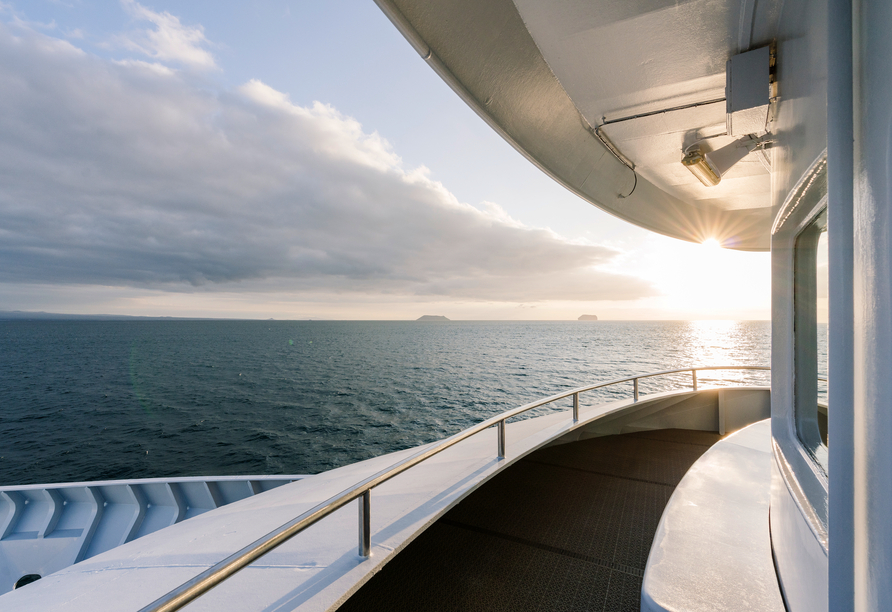 An Bord Ihres Schiffes bieten sich spektakuläre Panoramen.
