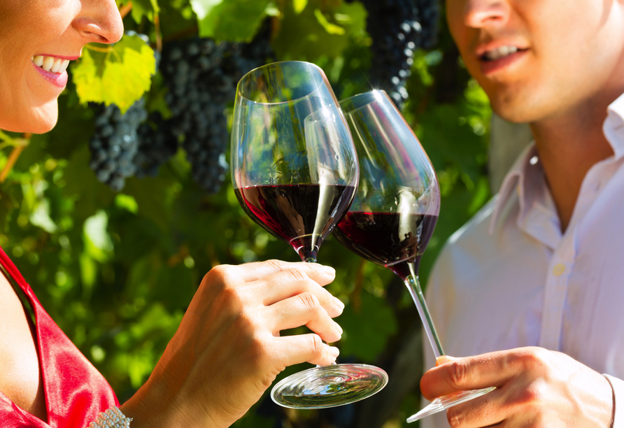 Probieren Sie köstliche lokale Weine bei der für Sie inkludierten Weinprobe.