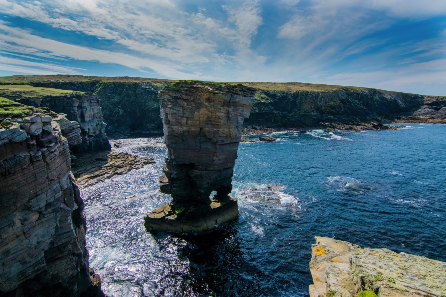 Von Kirkwall aus lohnt sich ein Ausflug zu den Yesnaby Cliffs. Eine beeindruckende Naturlandschaft erwartet Sie.