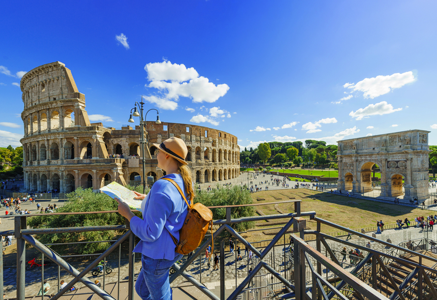 Das eindrucksvolle Kolosseum in Rom steht als einziges europäisches Bauwerk auf der Liste der neuen sieben Weltwunder.