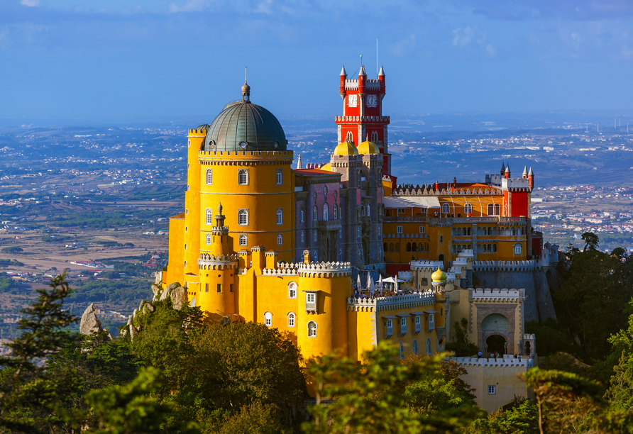 In Sintra können Sie futuristische Burgen in allen Farben und Formen bestaunen.