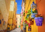 Schlendern Sie durch die charmanten Gassen der Altstadt von Alghero.