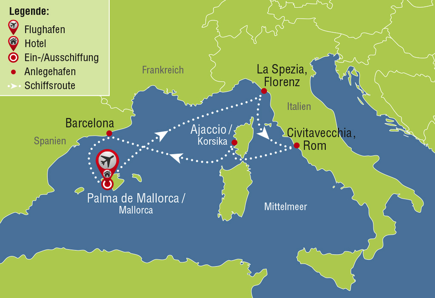 Ihre Reiseroute