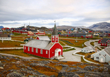 Nuuk, die Hauptstadt von Grönland, liegt ebenfalls auf Ihrer Route.