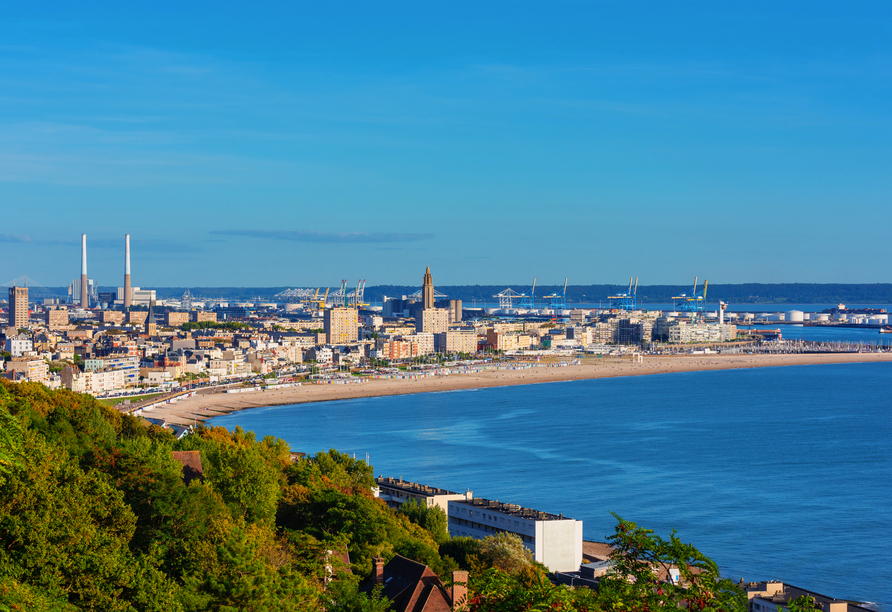 Le Havre in der Normandie beeindruckt mit einem klar strukturierten Stadtbild, das zum UNESCO-Welterbe gehört.