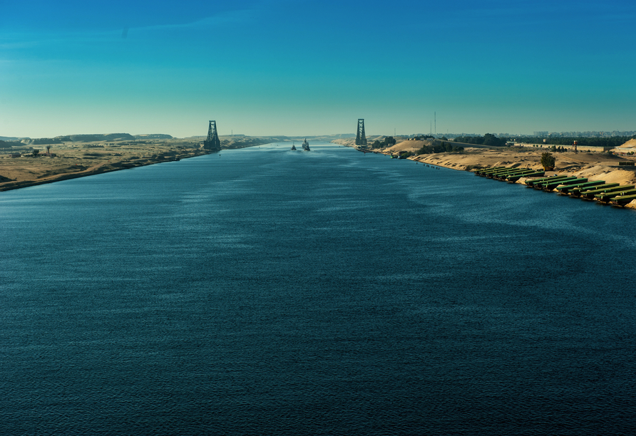 Der historische Suezkanal wird auf Ihrer Kreuzfahrt ebenfalls passiert.