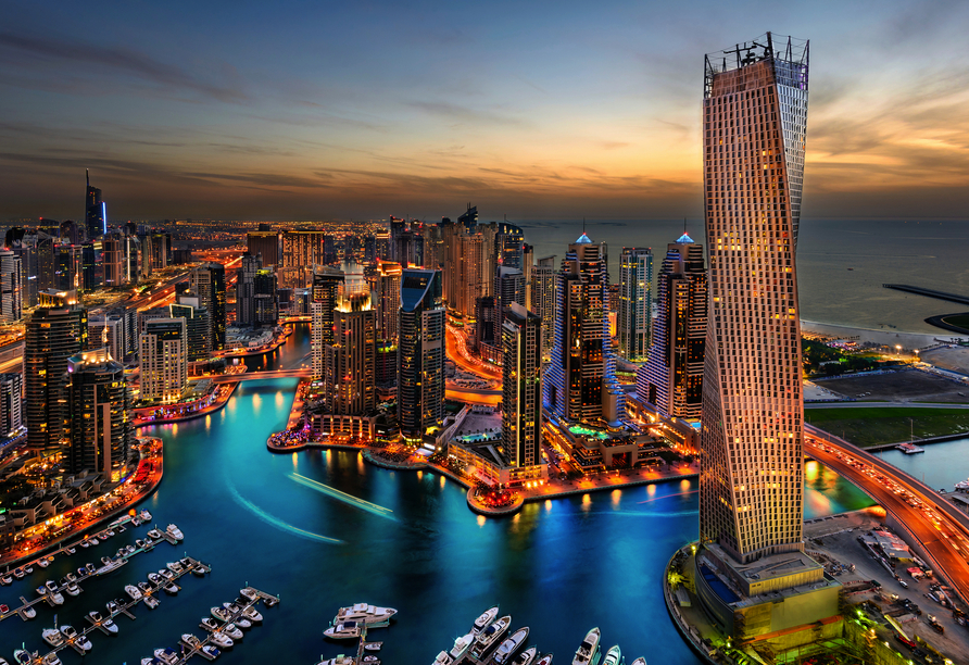 Ausblick auf das spektakuläre Dubai Marina