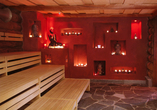 Die tibetanische Sauna gibt Ihnen die Möglichkeit zu beruhigenden Mönchsklängen zu meditieren.