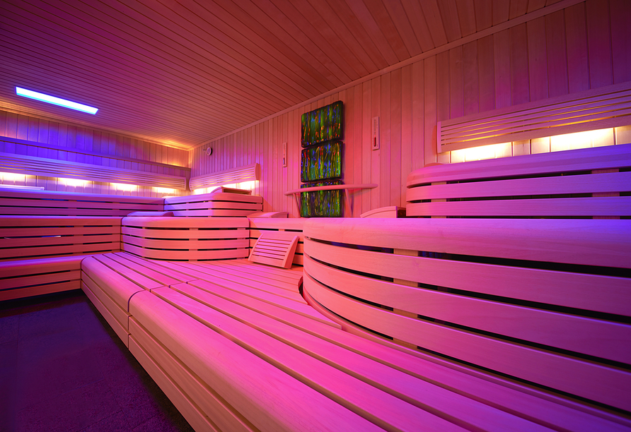 In der Amazonassauna erleben Sie ein tropisches Flair.