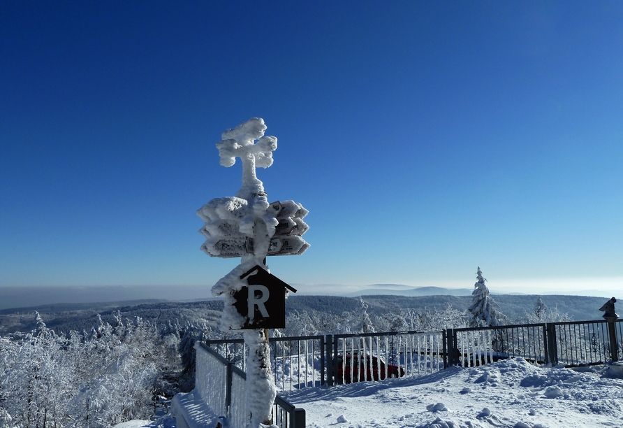 Der bekannte Rennsteig im Winter.