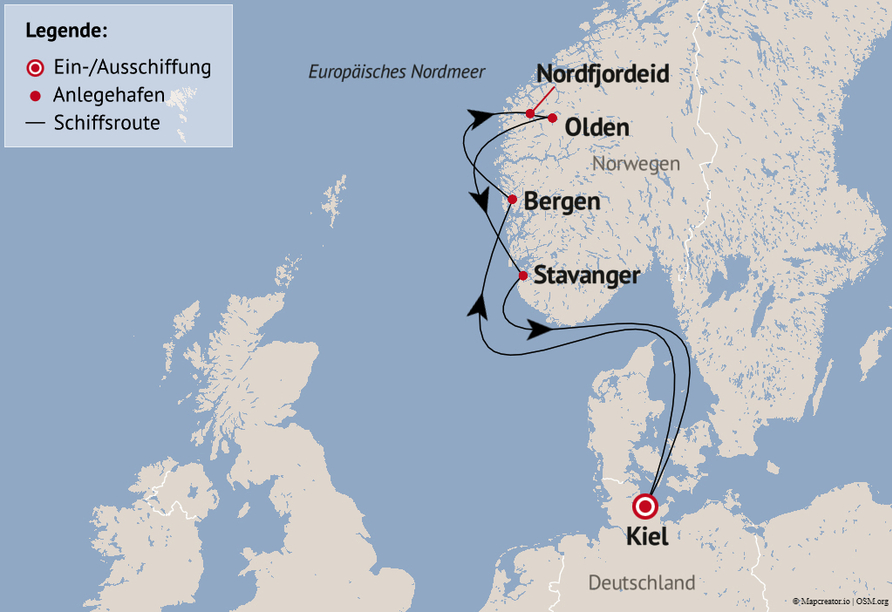 Ihre Reiseroute