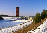 Der Aussichtsturm Rostiger Nagel bietet Ihnen auch im Winter eine herrliche Aussicht auf das Lausitzer Seenland.