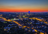 Ehemalige Bundeshauptstadt Bonn bei Sonnenuntergang