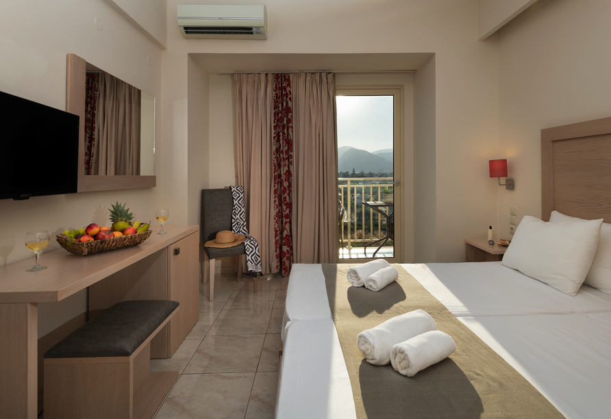Beispiel eines Doppelzimmers im Hotel Marilena auf Kreta