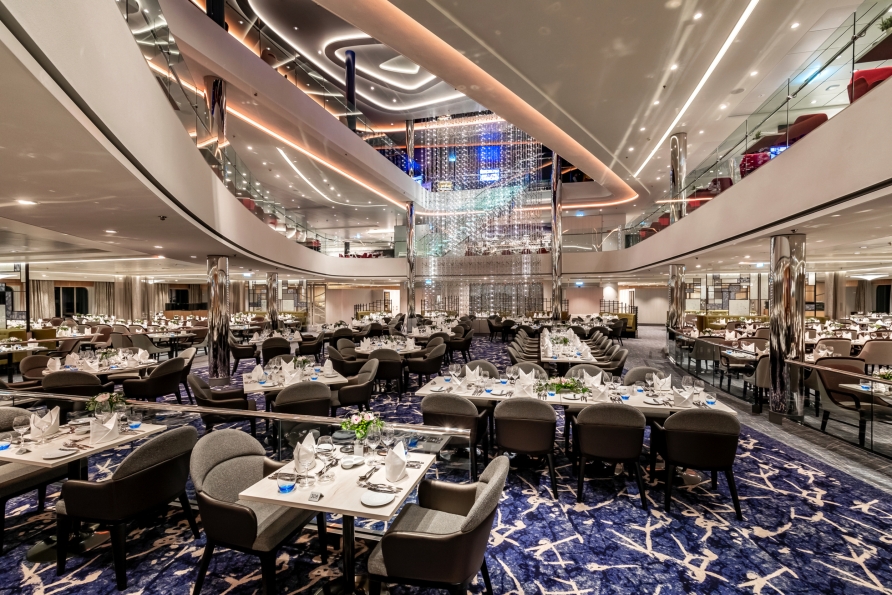 Die Schiffsrestaurants bietet vielfältige Speisen an.