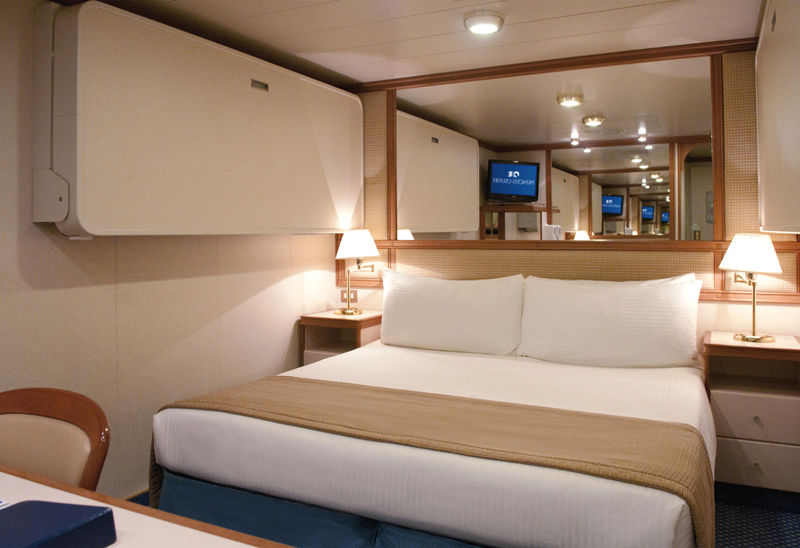 Beispiel einer Innenkabine an Bord der Crown Princess
