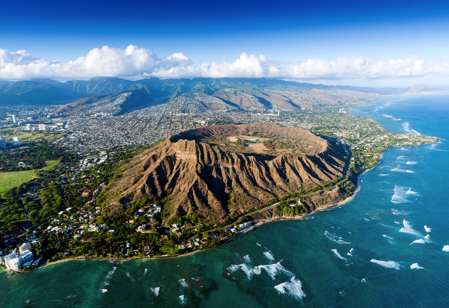 Der Diamond Head Krater ist ein beliebtes Wanderziel auf Oahu.