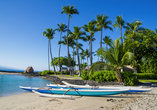 Die idyllische Kamakahonu Bay bei Kailua-Kona gehört zu Hawaiis besten Stränden für Schnorchler!