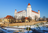 Die Burg Bratislava im Winterzauber