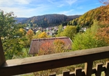 Die Aussicht von der Terrasse lädt zum Verweilen ein.