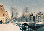 Vielleicht erleben Sie mit etwas Glück das verschneite Amsterdam!