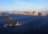 Traumhafter Blick auf Manhatten und die Freiheitsstatue