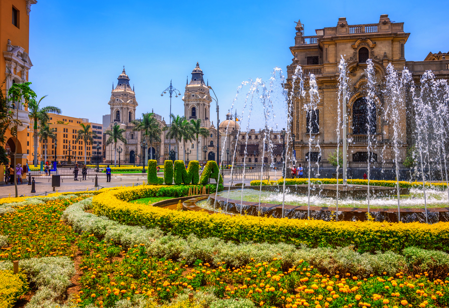 In Lima sehen Sie unter anderem den schönen Plaza de Armas.