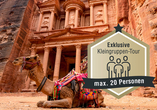 Ein Höhepunkt Jordaniens ist die Felsenstadt Petra, eines der 7 Weltwunder der Moderne.