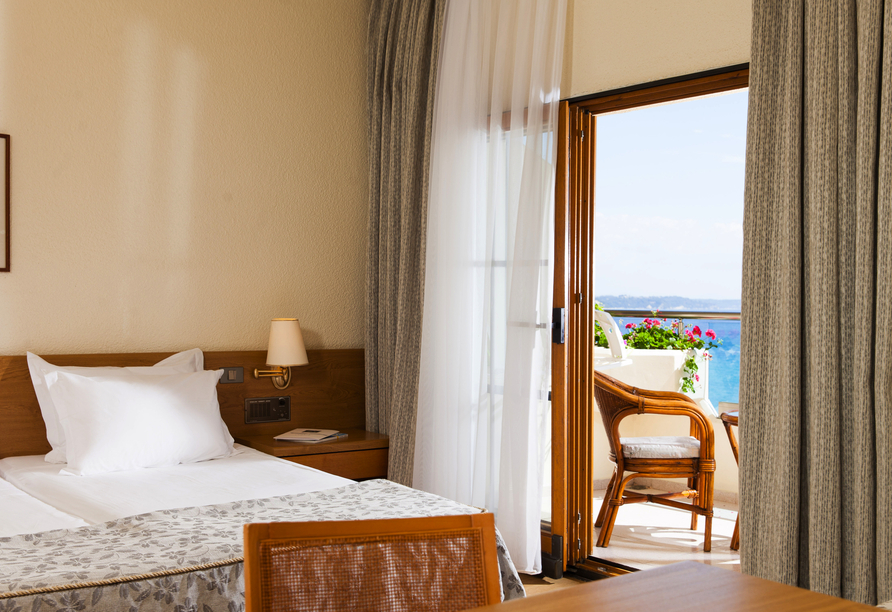 Beispiel eines Doppelzimmers Meerblick im Hotel Possidi Holidays