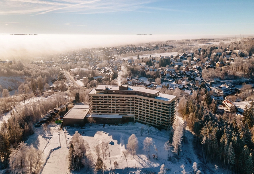 Auch im Winter ist ein Urlaub im AHORN Harz Hotel Braunlage sehr erholsam.
