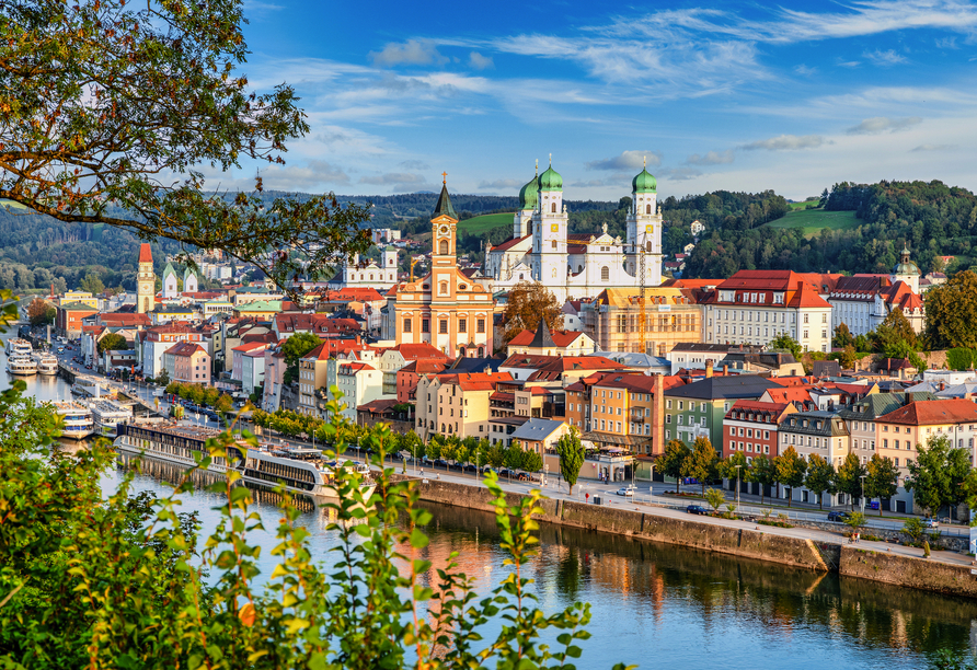 Besuchen Sie die wunderschöne Drei-Flüsse-Stadt Passau.