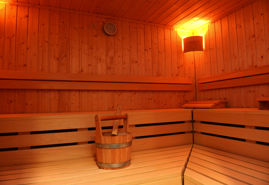 In der Sauna des Hotels finden Sie Ruhe und Entspannung.