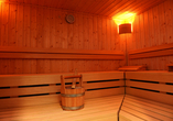 In der Sauna des Hotels finden Sie Ruhe und Entspannung.
