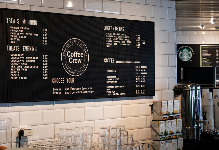 Das Café Coffee Crew an Bord