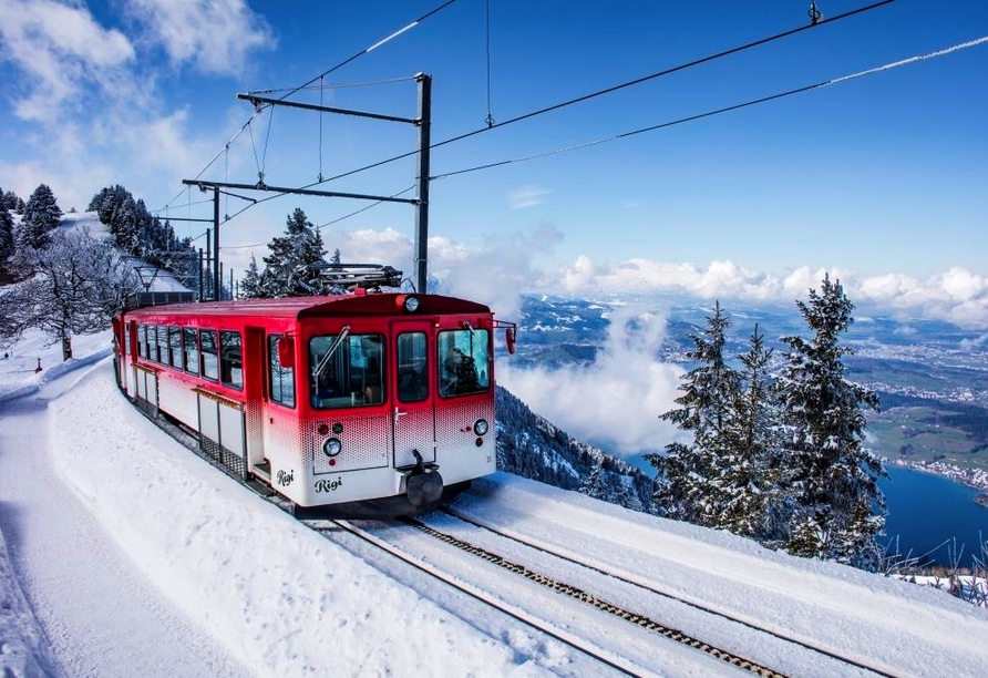 Die Rigi-Bahnen fahren auch im Winter.