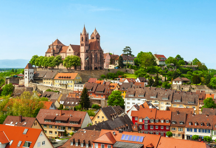Das Stephansmünster thront hoch über der Stadt Breisach.