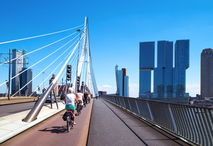 Die Erasmus-Brücke in Rotterdam bietet tolle Ausblicke.