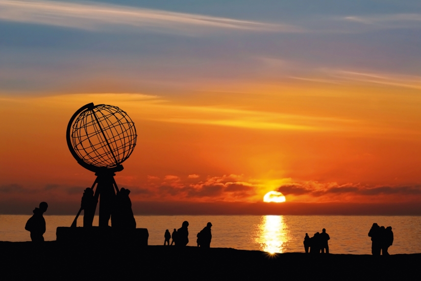 Das Nordkap während der Mitternachtssonne 