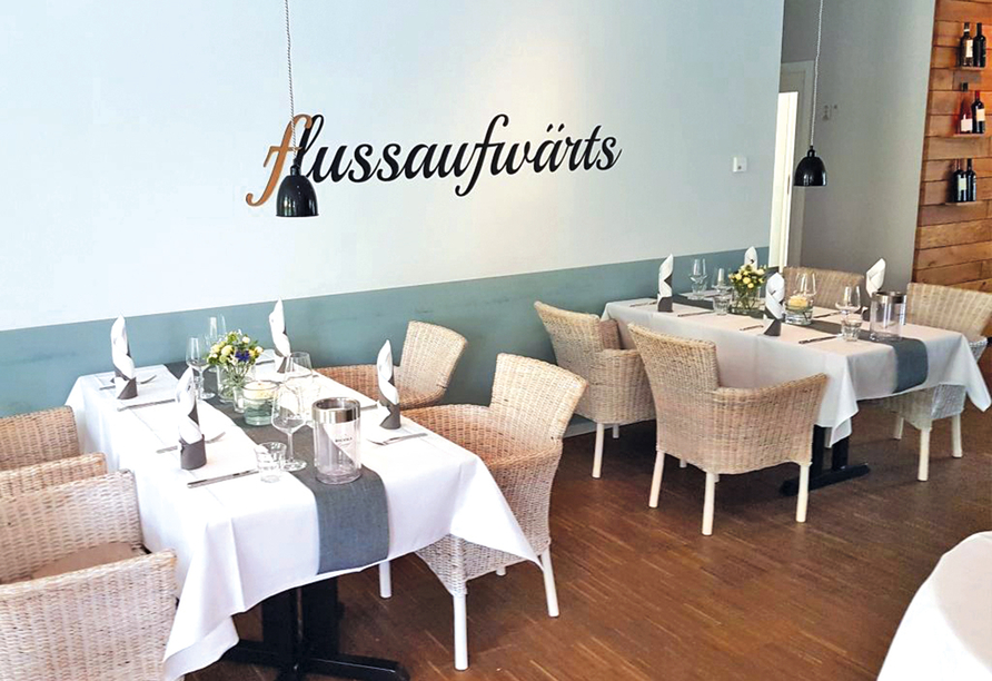 Freuen Sie sich im Restaurant & Café Flussaufwärts auf leckere Speisen.
