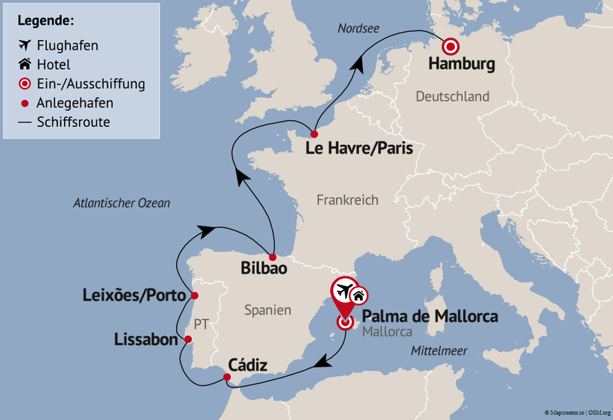 Ihre Reiseroute