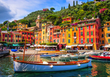 Bucht mit bunten Häusern in Portofino
