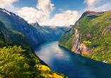 Der Geirangerfjord wird ein Höhepunkt Ihrer Kreuzfahrt durch die norwegischen Fjorde sein.