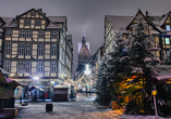 Marktkirche und Altstadt von Hannover im Winterzauber