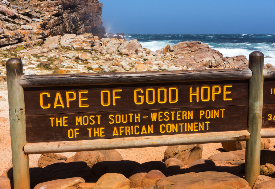 Bei einem optionalen Ausflug besuchen Sie das Kap der Guten Hoffnung.