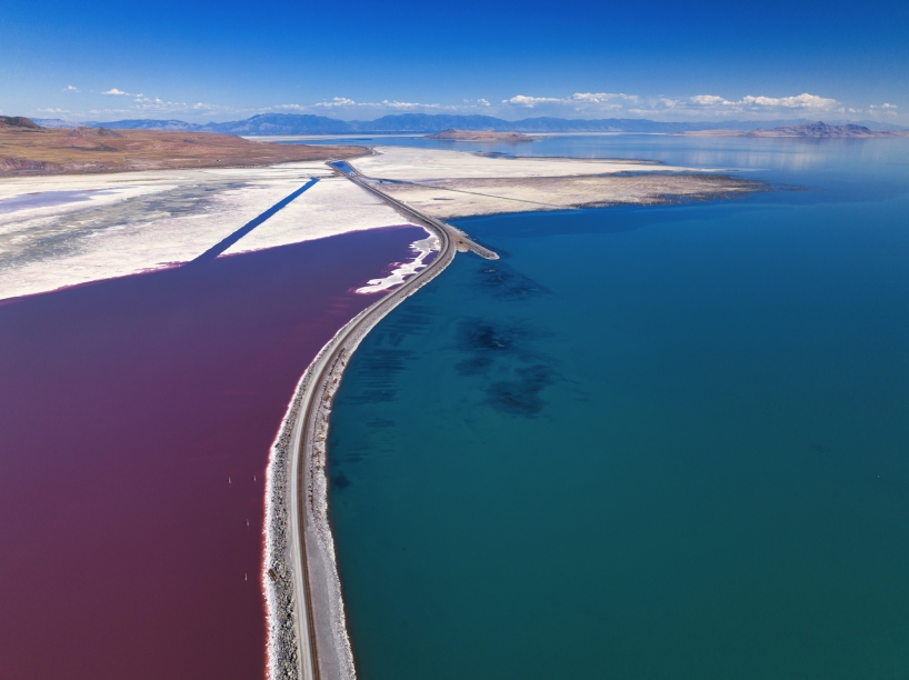 Panoramaaussicht auf den Großen Salzsee von Utah