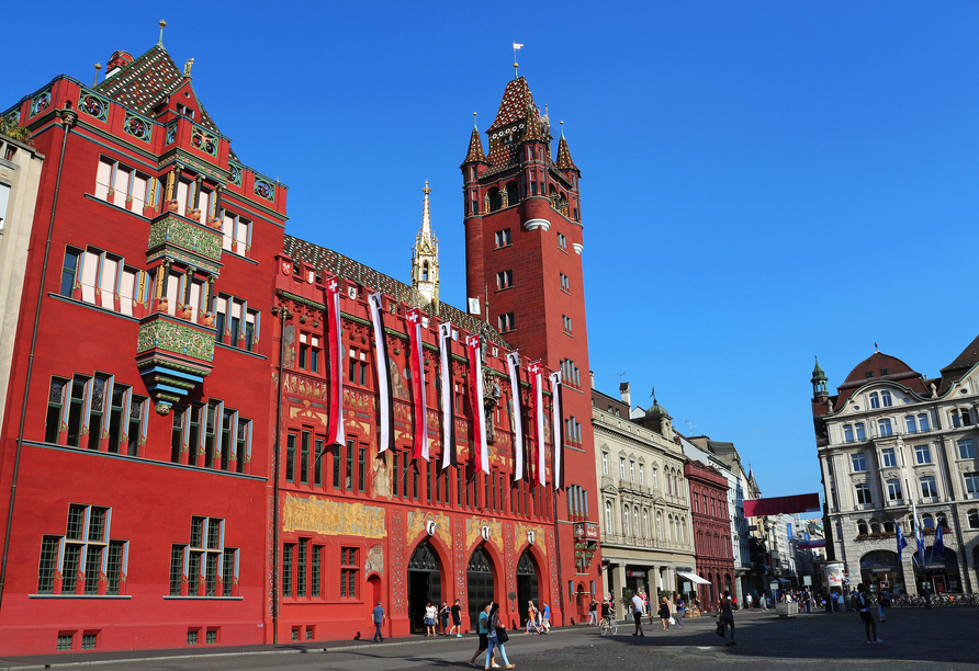 Das rote Rathaus von Basel
