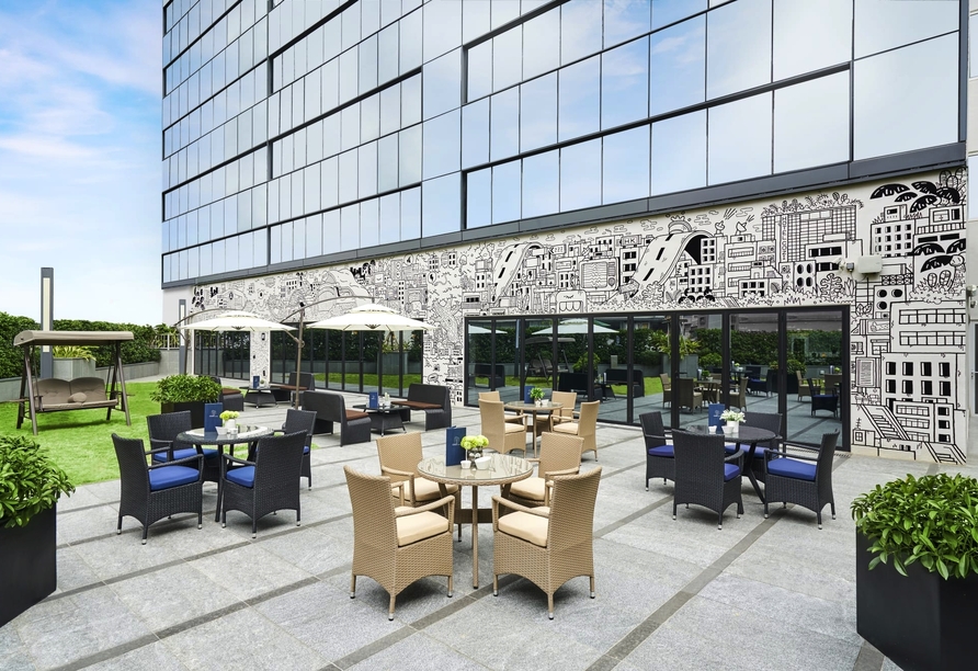 Terrasse Ihres Hotels in Hongkong