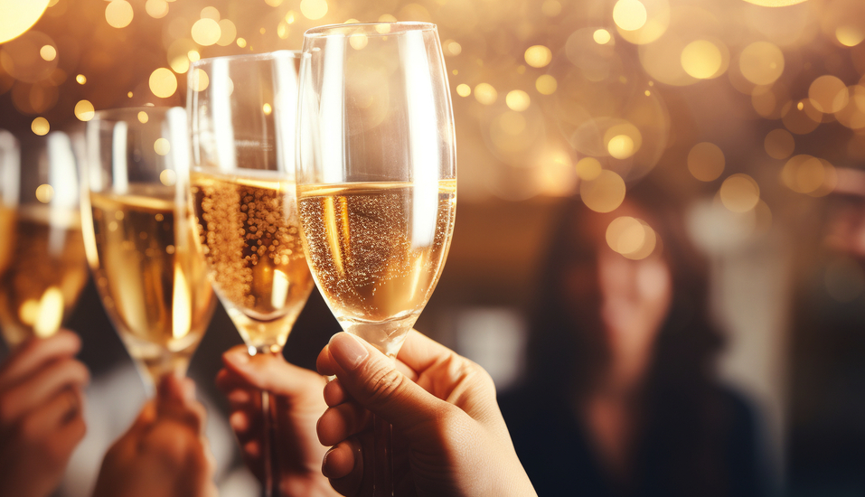 Stoßen Sie aufs neue Jahr an.