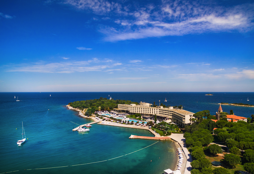 Luftansicht des Maistra Select Island Hotels Istra