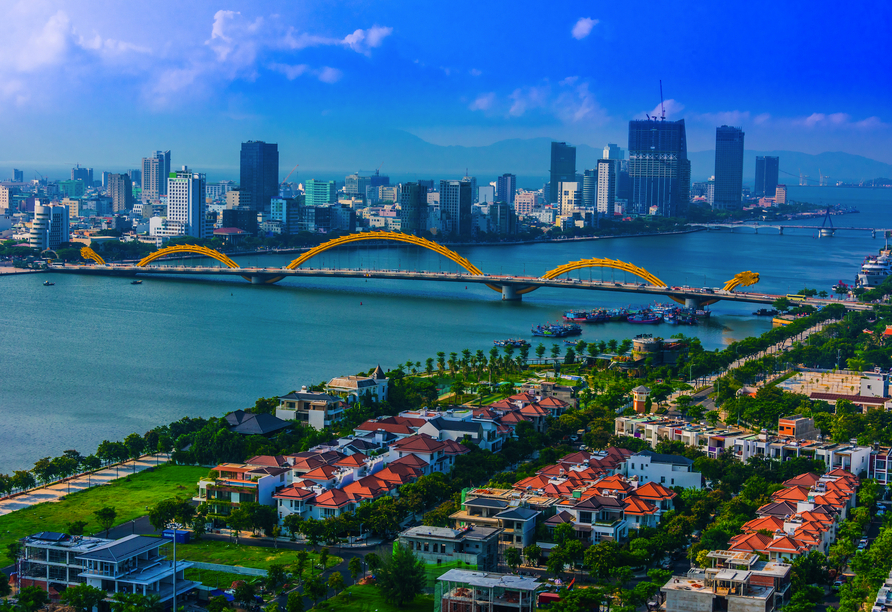 Entdecken Sie das vietnamesische Đà Nẵng mit der imposanten Drachenbrücke.